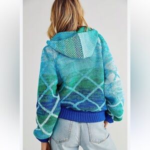 Free People~ Bali Bound Hoodie Chunky Zip Up Cardigan Sweater! Size XS